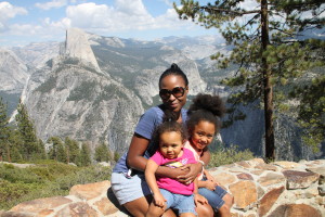 The three girls with Half Dome behind us.